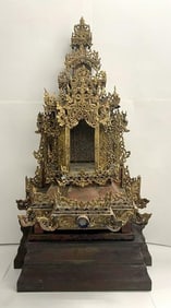 Burmese Buddha Gilt Wood Palin (Throne)