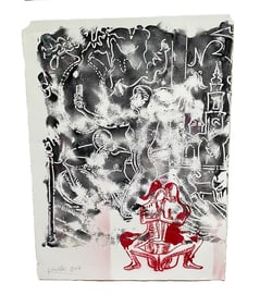 Mark Kostabi - Echoes Through the Ages - Original Painting