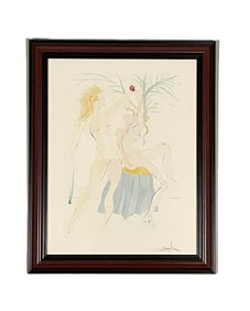 Salvador Dali - Adam and Eve Sketch - Signed & Numbered Lithograph