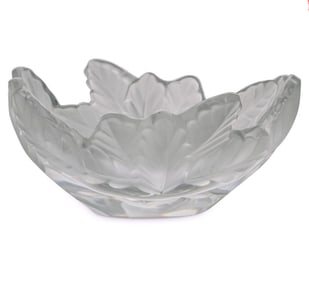 Lalique Crystal Oval Bowl "Compiegne" Signed