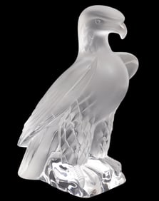 Lalique Liberty Eagle Crystal Sculpture Signed
