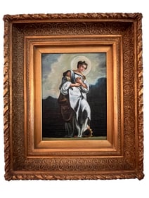 Saint Holding a Book, Oil Painting