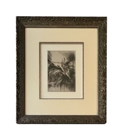 Louis Icart, Satisfied, Etching, COA Included