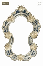 Murano Glass Mirror, Handcrafted Floral Design