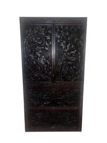 Chinese Hardwood Black Zitan Cabinet
