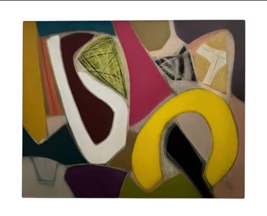 Richard Hogan - Baby Jeri - Oil / Wax / Charcoal on Canvas: Artist: Richard Hogan Title: Baby Jeri Year: 1990 Medium: Oil / Wax / Charcoal on Canvas Edition: Original Dimensions: 48 x 60 x 1 in Description: Richard Hogan is an artist known for his abstract and