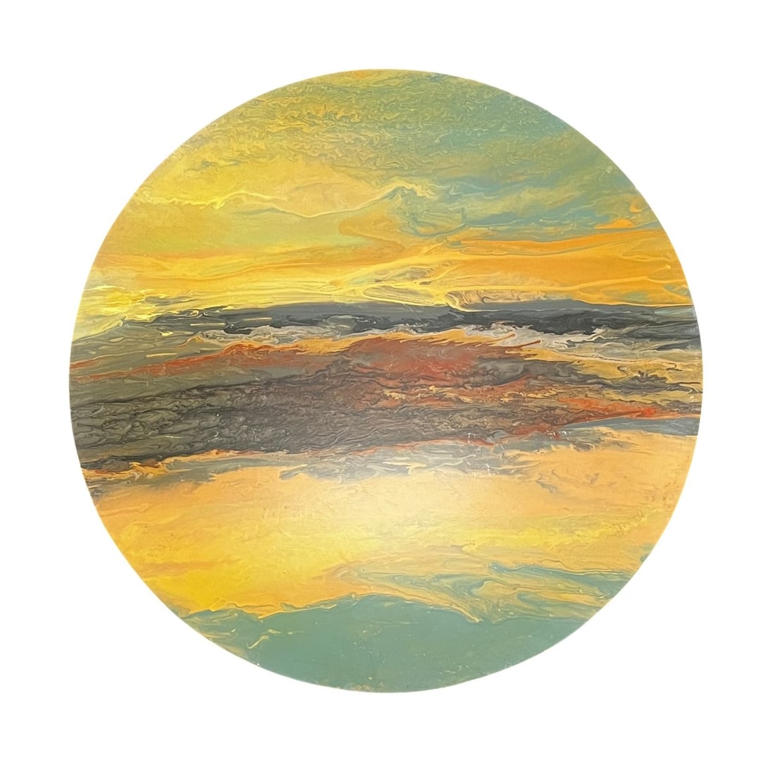 Lynne Bernay, Abstract Landscape Oil on Board, Signed on back (1 of 4)