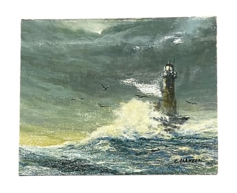 Frank Caldwell, Storm, Oil on Canvas, Signed