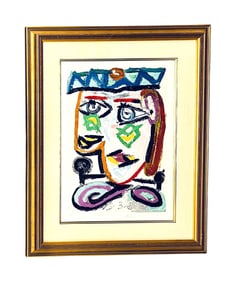 Pablo Picasso, Femme au Béret, Lithograph, Signed Collection Marina Picasso, 103/500