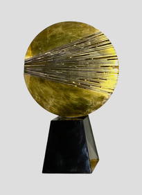 McDonnell - Circular Brass Sculpture on Black Base - Circa 1987 (1 of 6)