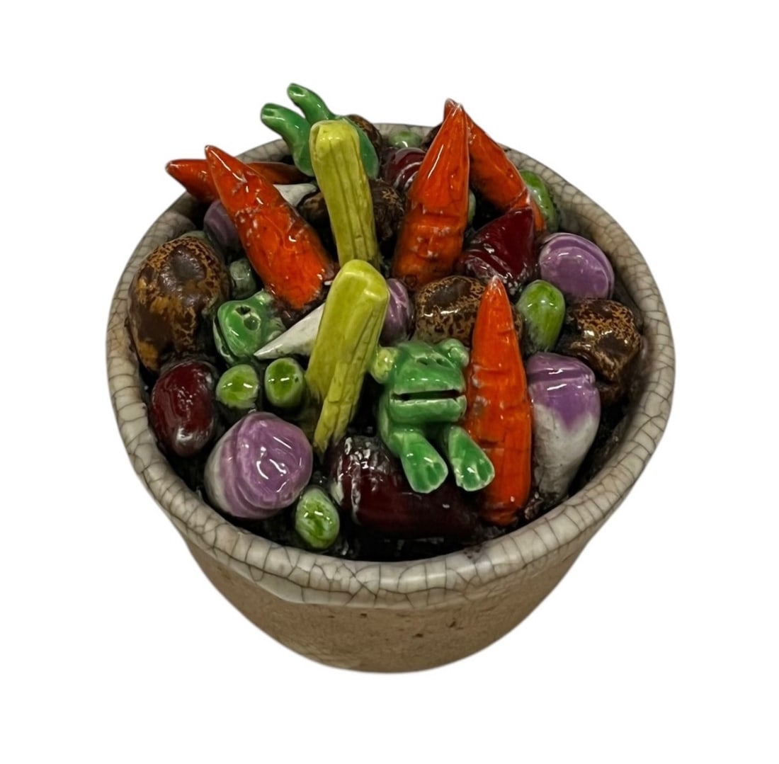 David James Gilhooly Frogs in a Pot of Vegetables - Ceramic Sculpture (1 of 5)