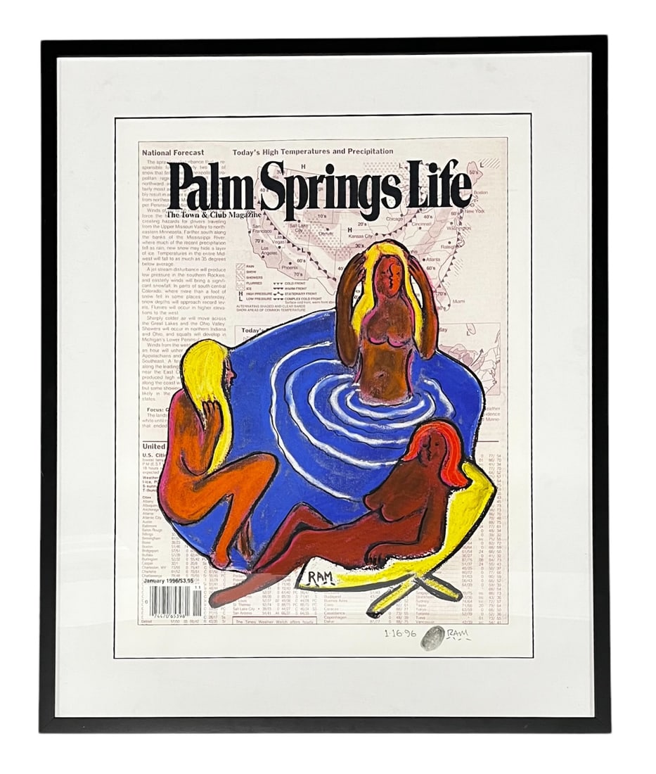 Ram, Palm Springs Life, Mixed Media, Signed and Dated 1/16/96 (1 of 4)