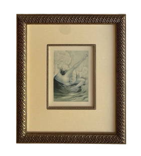 Louis Icart, Plate A, Etching, COA Included: Louis Icart, Plate A, Etching, COA Included Artist: Louis Icart (French, 1888-1950) Title: Plate A Medium: Etching Description: Etching from 1940, Edition #44, from the book by Pierre Louÿs with illu