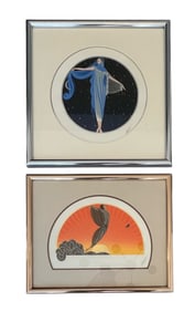 Erté, Moonlight and Sunrise, Serigraph,Signed and Numbered, COA Included