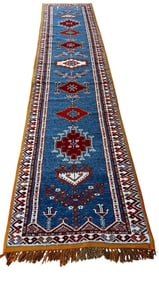 Hand-Woven Wool Runner - Caucasian Design