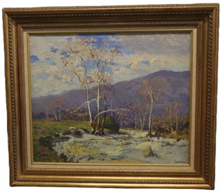 Ferdinand  Kaufmann - Dry Creek Southern California - Oil on Canvas