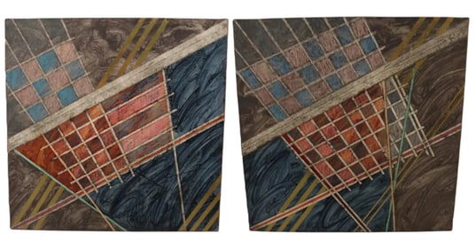 Bill Wheeler - Abstract Diptych - Geometric Art Pieces