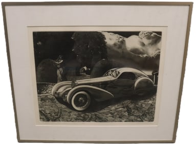 David Bumbeck, The Bugatti Electron Atlantic Coupe, Etching, Signed, Numbered 19/80 & Dated 1987