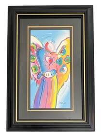 Peter Max "Angel with Heart" 2018 Signed Serigraph - COA Included