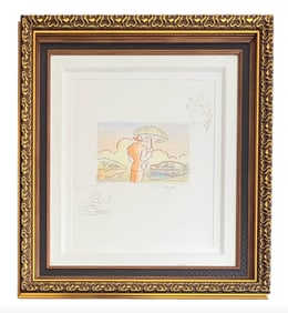 Peter Max "Umbrella Man V (Sailboat/Profile)" 2018 Signed Etching - COA Included
