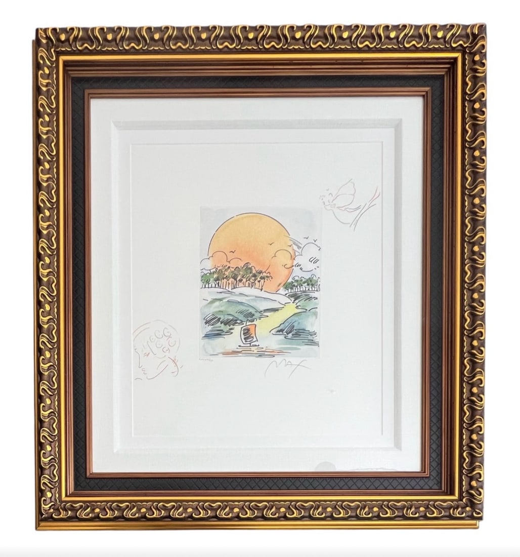 Peter Max "Without Borders (Profile/Flying Angel)" 2017 Signed Etching with Hand-Coloring w/COA (1 of 6)