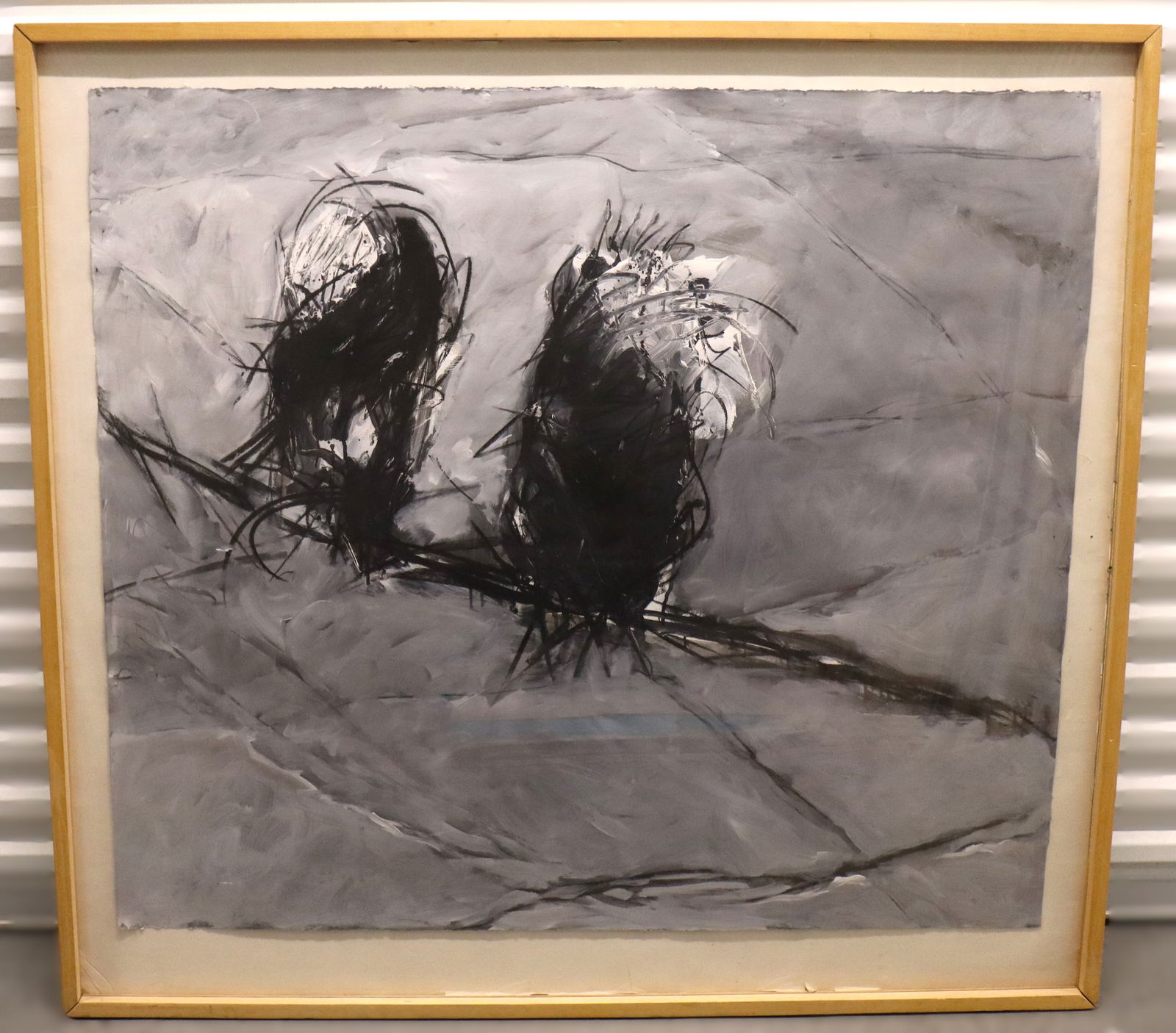 Kimble Bromley, Bom Birds on Broadway, Gesso, Ink & Charcoal on Paper, Signed & Dated '87 (1 of 4)