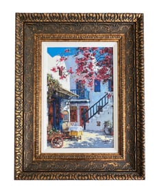 Viktor Shvaiko "Courtyard of Mykonos" 2021 Signed Giclee Hand-Embellishment COA Included