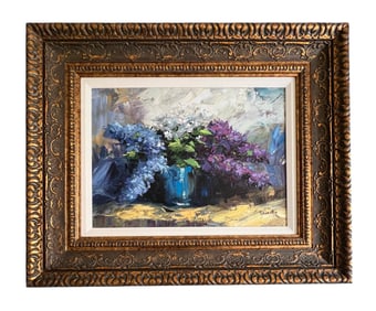 Viktor Shvaiko "Springs Lilacs Bloom" 2021 Signed Giclee Hand-Embellishment, COA