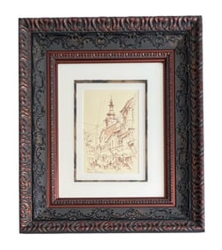 Viktor Shvaiko "Sibiu Romania" 2019 Signed Watercolor on Paper, COA /Appraisal Included