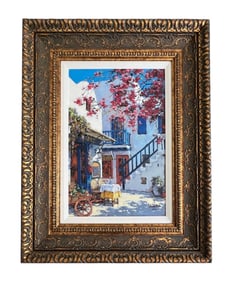 Viktor Shvaiko "Courtyard of Mykonos" 2021 Signed Giclee Hand-Embellishment COA Included