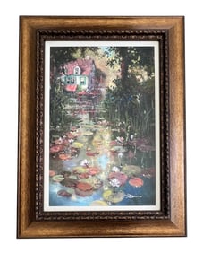 James Coleman "Nestled Along the Pond" 2021 Signed Giclee Hand-Embellishment, COA Included