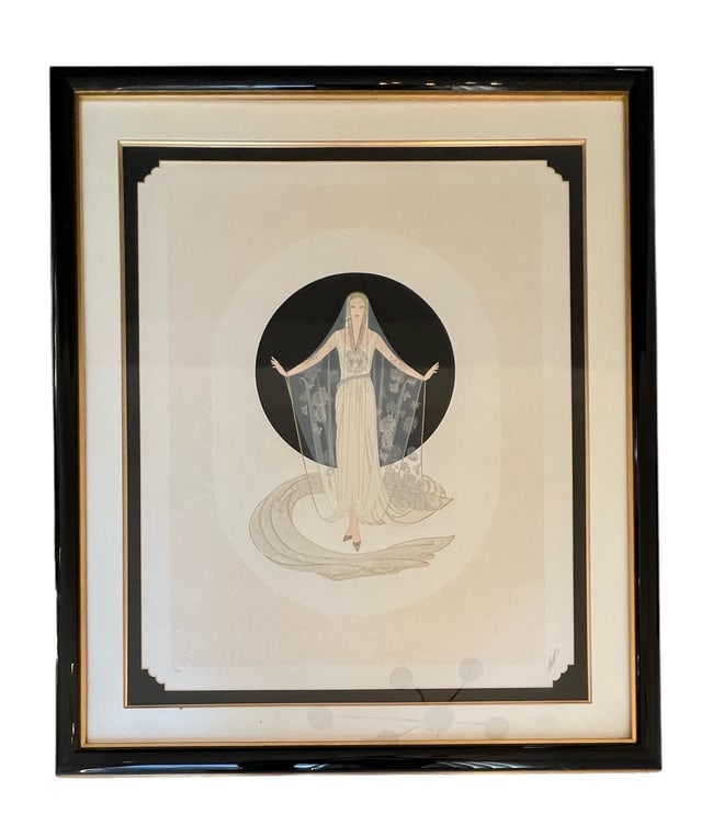 Erte, June Brides - Veil Gown, Serigraph, Signed and Numbered, 1986, COA Included (1 of 4)