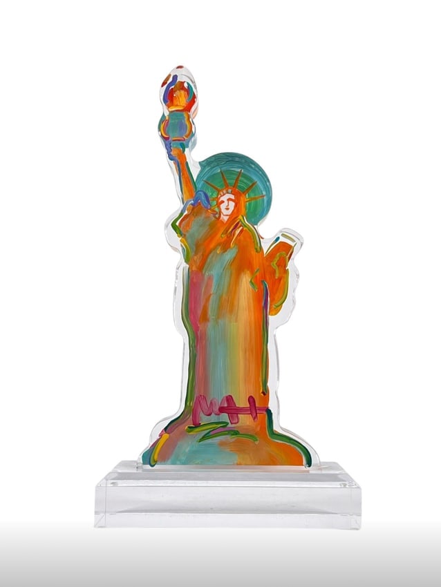 Peter Max, Statue of Liberty Ver. III #350, Acrylic Sculpture, Signed, COA Included (1 of 5)