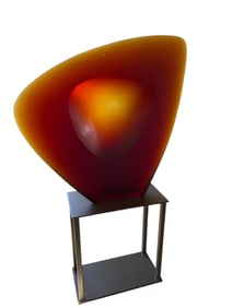 Ales Vasicek Art Glass Sculpture, Le Troisieme oeil, COA