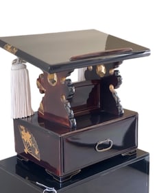 Kyoto School, Kendai (Reading Stand), c. 1890, Original Lacquer, Maki-e (Gold) over Pine, Cypress