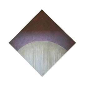 Passage for Vera #2, Circa 1980s, Signed, Original Geometric Oil on Canvas