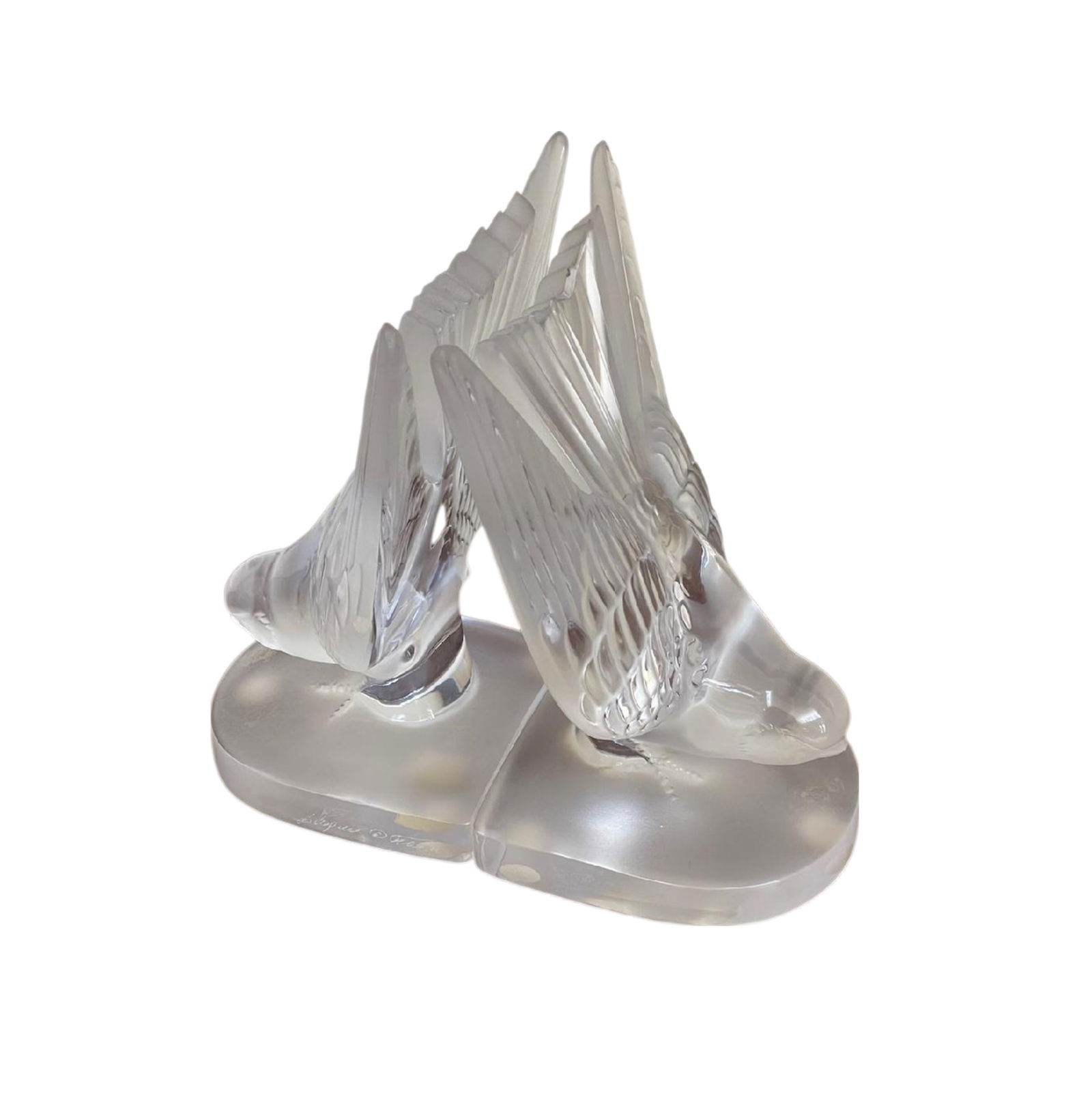 Lalique, France, Signed, Crystal Bookend Pair (1 of 4)