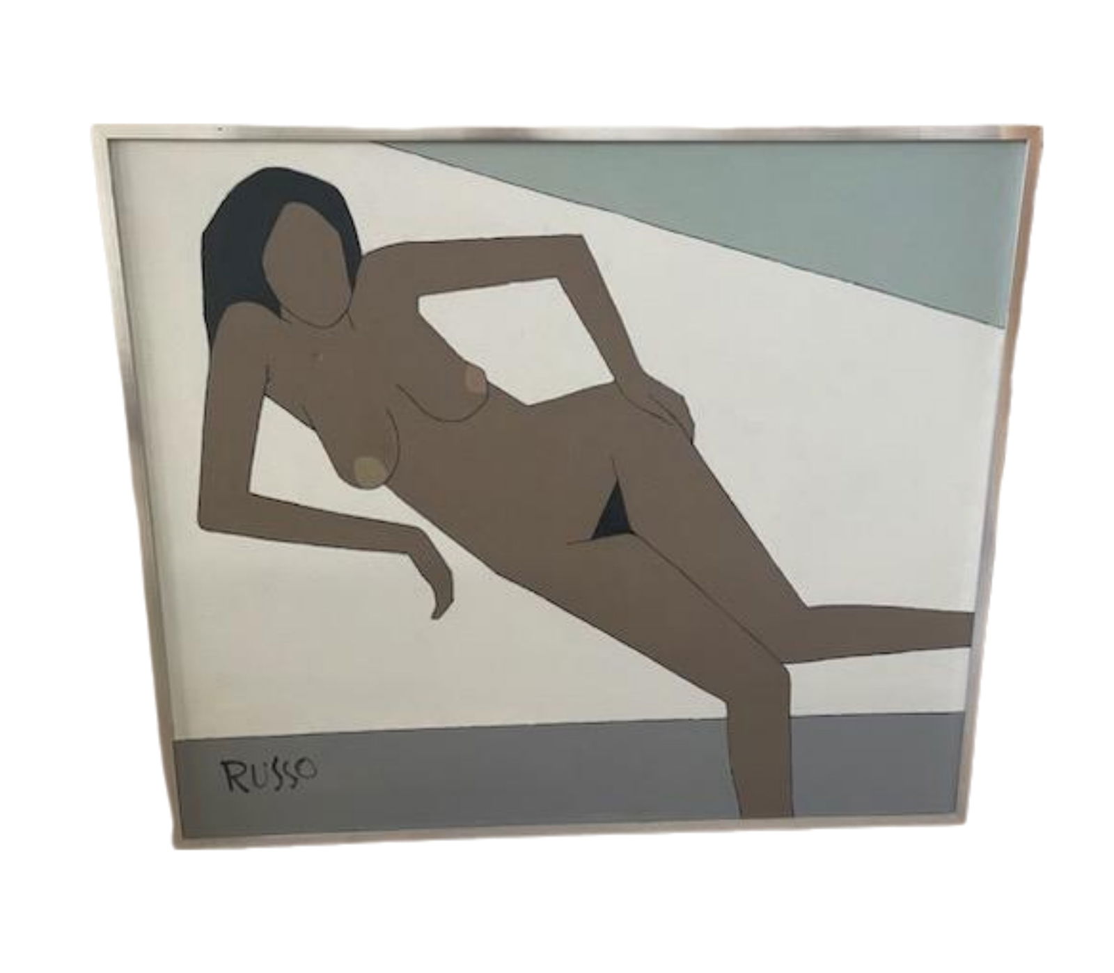 Michele Russo, Reclining Nude (Hand on Hip), Oil on Canvas: Artist: Michele Russo Title: Reclining Nude (Hand on Hip)