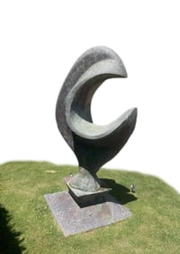 Jake Dent, Big C, Over-Laid Riveted Hammered Copper Sheet Sculpture on Wood Substrate