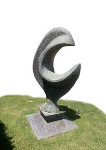 Jake Dent, Big C, Over-Laid Riveted Hammered Copper Sheet Sculpture on Wood Substrate: Artist: Jake Dent Title: Big C Medium: Over-laid riveted hammered copper sheet sculpture on wood substrate Dimensions: 85.0" H x 39.0" W x 43.0" D Origin: Palm Desert Ships From: Rancho