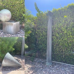 Herk Van Tongeren, Serie Metafisica XIX (Cone, Corinthian Column and Sphere on Base), 1986, Cast and