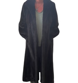 Mink Fur, Black, Ladies Custom Full Length, Medium