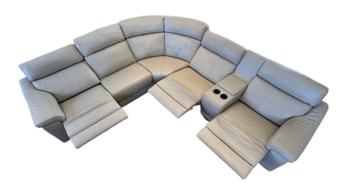 Natuzzi Leather Power,Headrest Reclining Modular