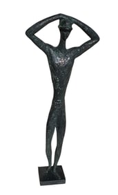 Franc Epping, Man with Hat, Signed, Bronze Statue