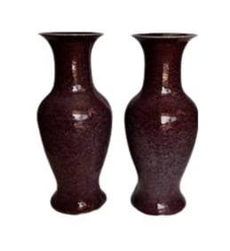 Chinese Oxblood Style Porcelain Vases