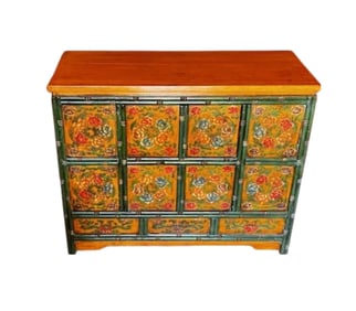 Tibetan Chest of Drawers, Hand Painted