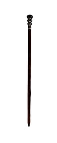 Antique Style Handmade Wooden Cane with Metal Handle