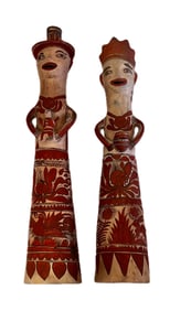 Mexican Folk Art Sculptures, Man and Woman