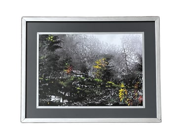 Carlos Ortiz, Scenery of Structure in Forest, Signed