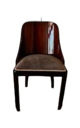 Art Deco Ebony Veneered Chair Style Jules Leleu